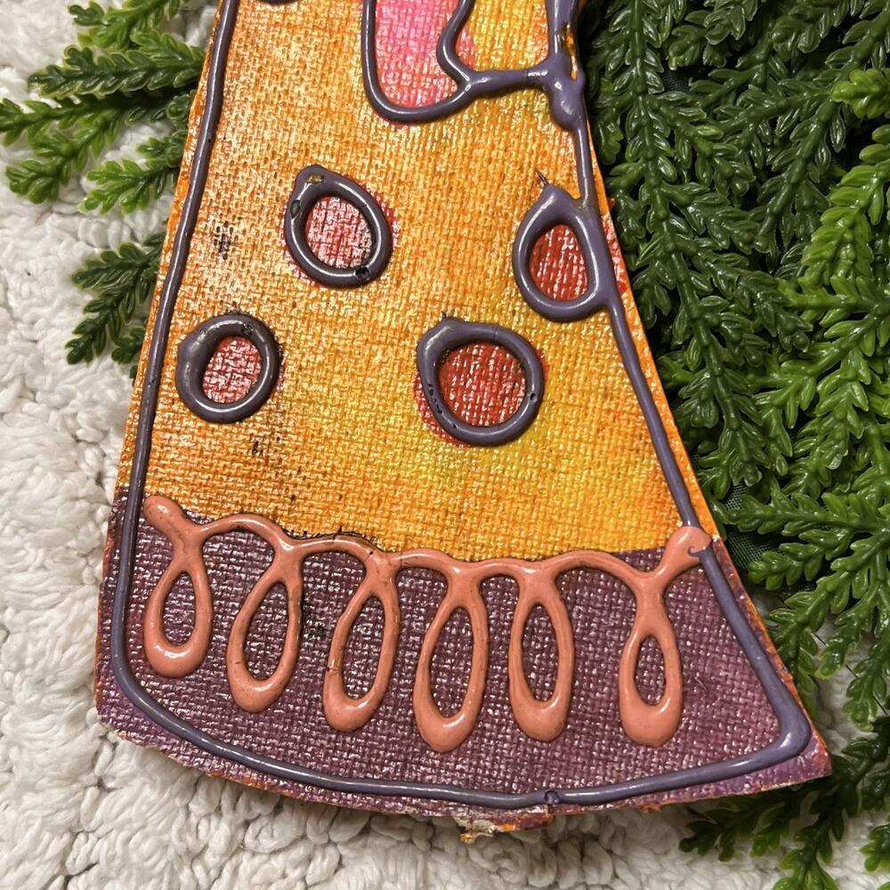 Vintage Dickson Masonite Angel Orange Pink Psychedelic Retro Mid Century Flat - Picture 4 of 11